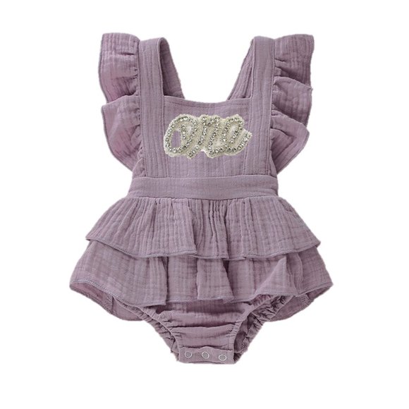 Dusty Purple Smash first Birthday Outfit Dress Romper Girl Clothes Easter one